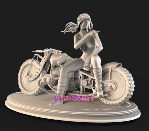 Девушка байкер 3D модель