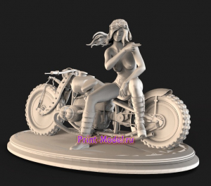 Девушка байкер 3D модель