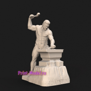Кузнец человек с молотом 3D модель