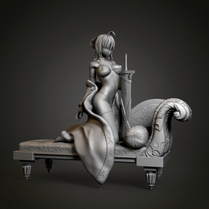 Девушка на троне 3D модели