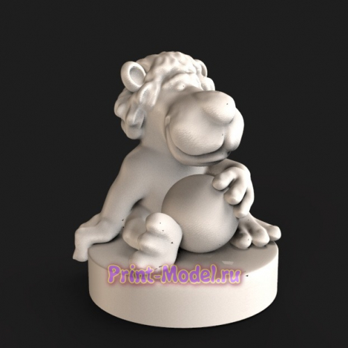 Лев с шаром 3D модель