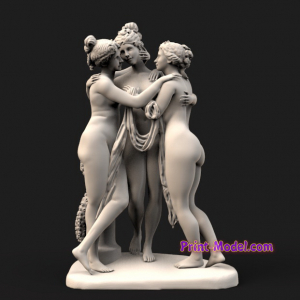 Скульптура три девушки 3D модель STL формат