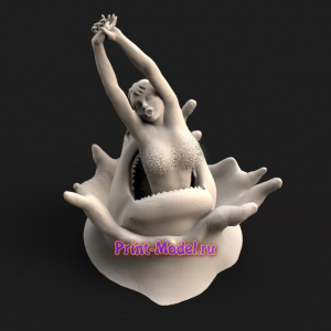 Девушка и акула 3D модель