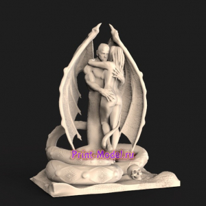 Девушка и демон 3D модель
