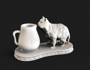 Кот и кружка 3D модель