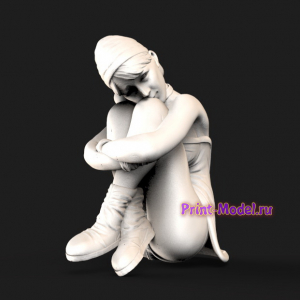 Задумчивая девушка 3D модель