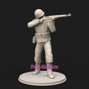 Солдат с ружьём 3D модель
